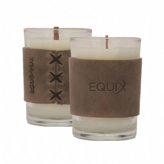 Harper Leather Wrapped Candle #2